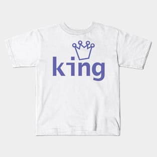 Periwinkle King Crown Typography Kids T-Shirt